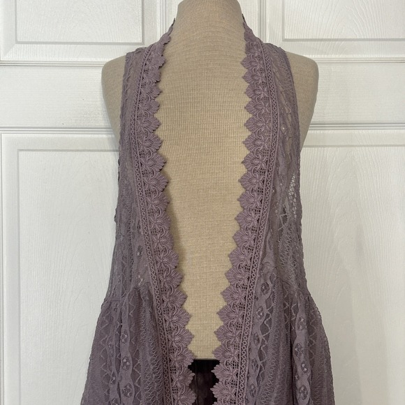 Victorian House Branson Lace Mesh Open Flowy Tiered Cardigan Romantic Boho Fairy - Picture 2 of 11